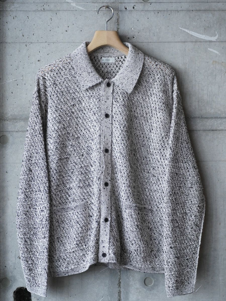 yoke MESH KNITTED SHIRT CARDIGAN ホワイト　M Mesh Knit Shirt Cardigan[WHITE] | 1LDK (ワンエルディーケー) 公式サイト