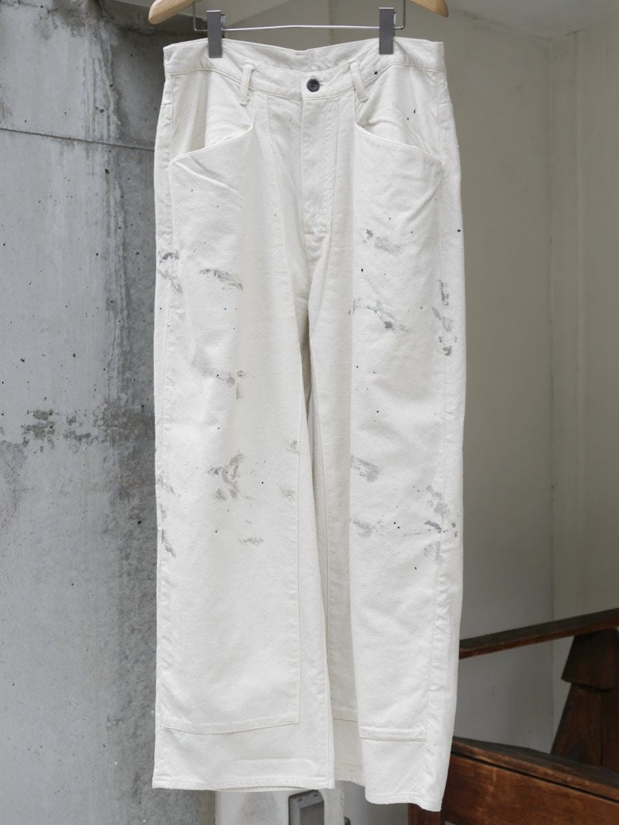 ANCELLM C/R DUCK DOUBLEKNEE PANTS サイズ1 白 C/R DUCK DOUBLEKNEE PANTS(WHITE) – ANCELLM