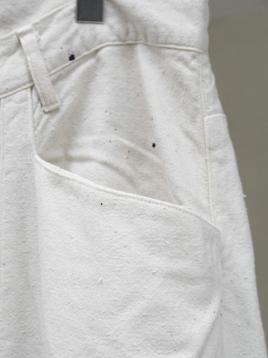 ANCELLM C/R DUCK DOUBLEKNEE PANTS サイズ1 白 C/R DUCK DOUBLEKNEE PANTS(WHITE) – ANCELLM