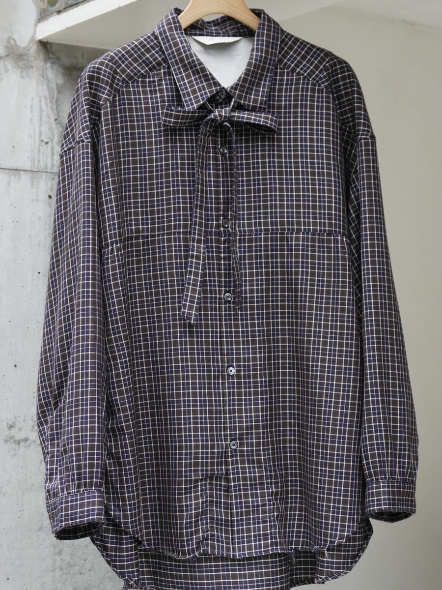 BOW-TIE CHECK SHIRT[NAVY] | 1LDK (ワンエルディーケー) 公式サイト