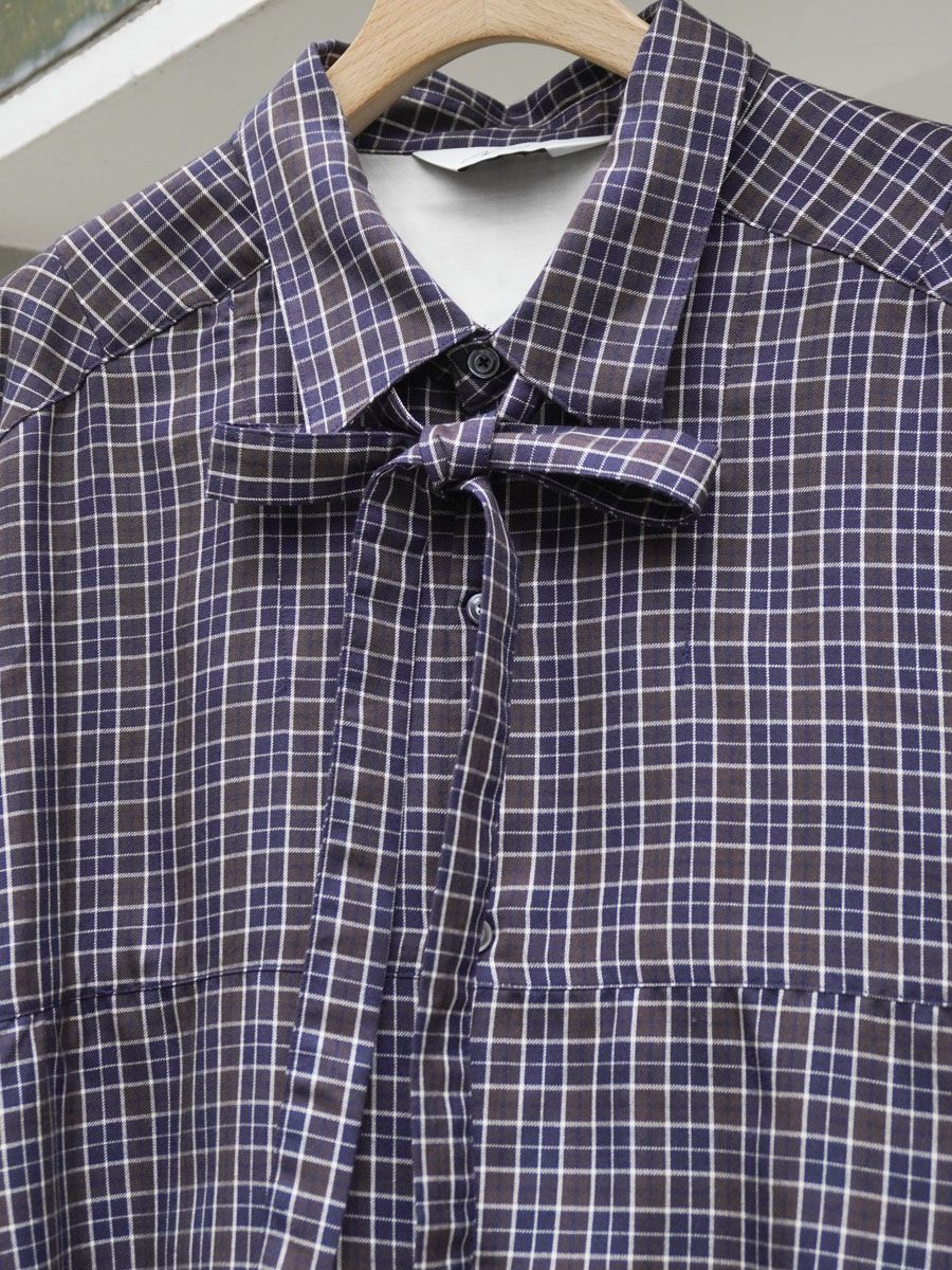 BOW-TIE CHECK SHIRT[NAVY] | 1LDK (ワンエルディーケー) 公式サイト