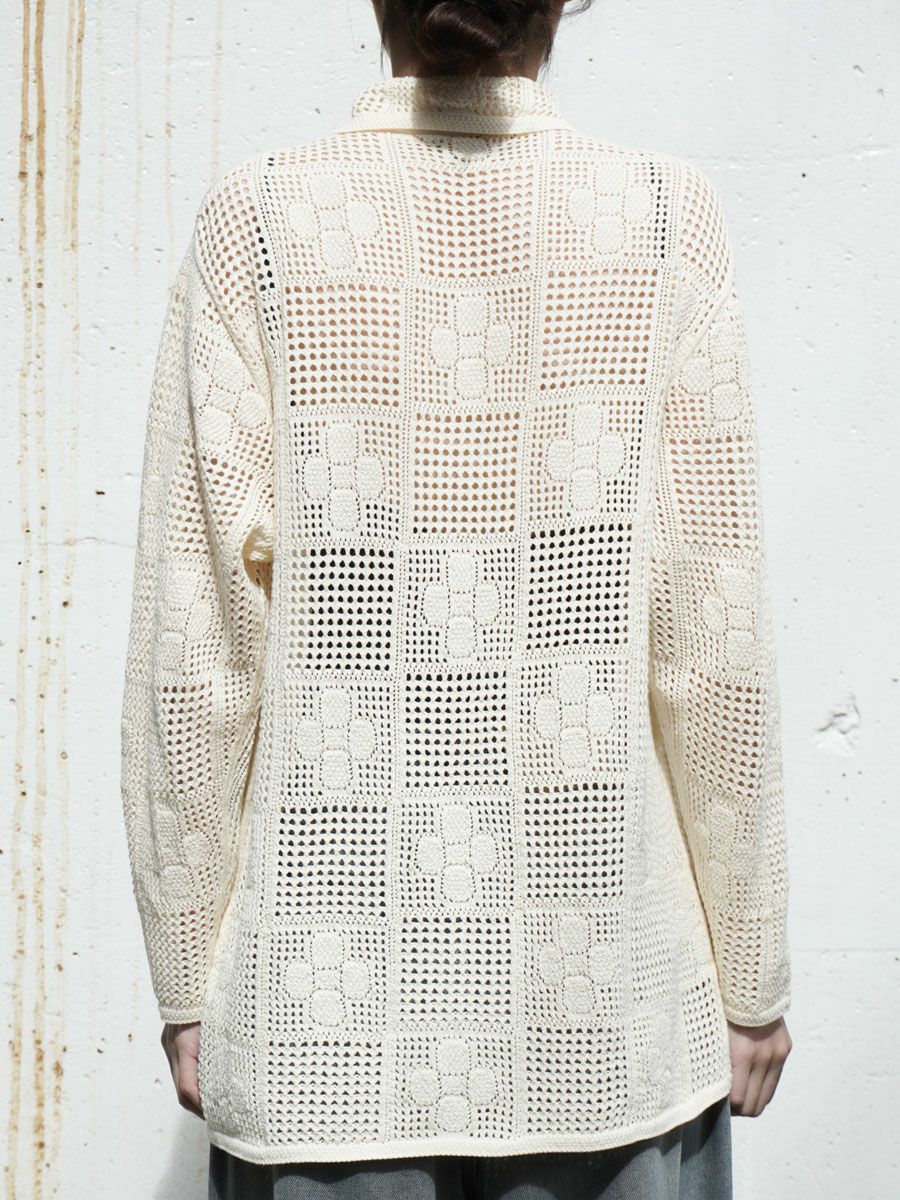 Cotton Lace Stitch Cardigan[IVORY] | 1LDK (ワンエルディーケー