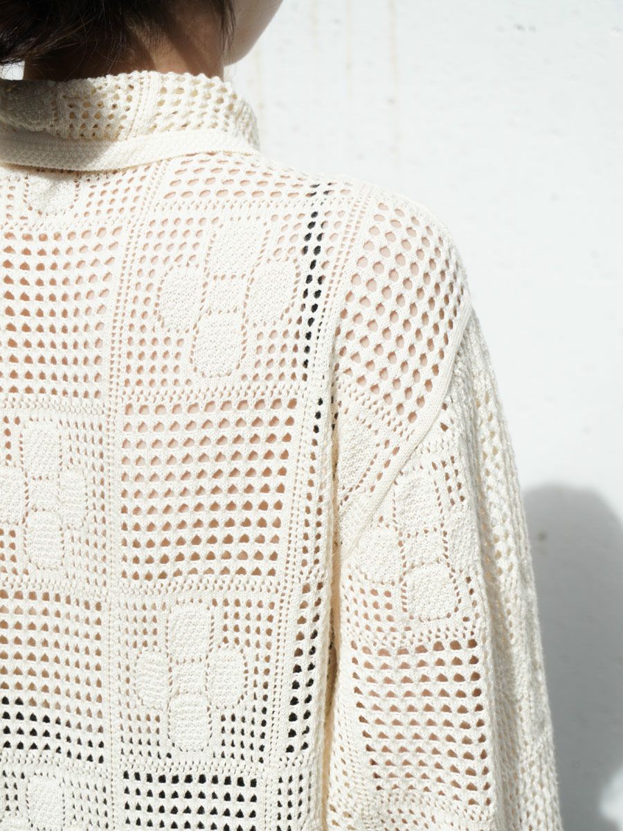 Cotton Lace Stitch Cardigan[IVORY] | 1LDK (ワンエルディーケー