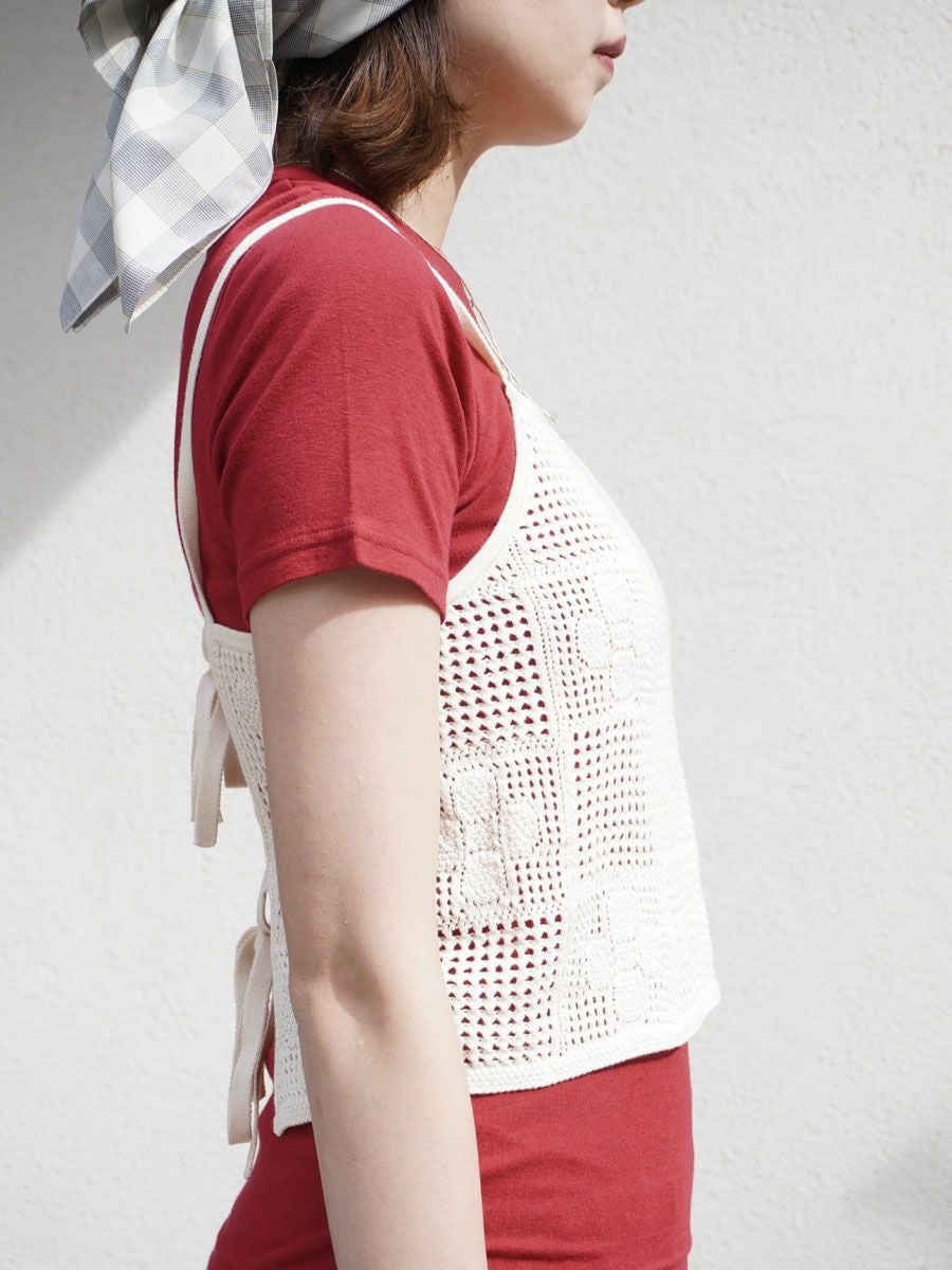 Cotton Lace Stitch Camisole[IVORY] | 1LDK (ワンエルディーケー