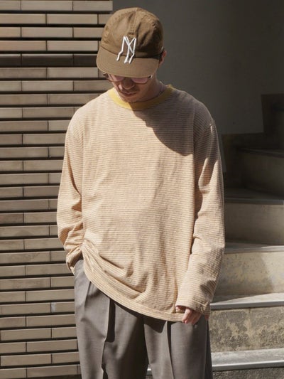 ORIGINAL BORDER L/S T-SHIRTS[YELLOW] | 1LDK (ワンエルディーケー 