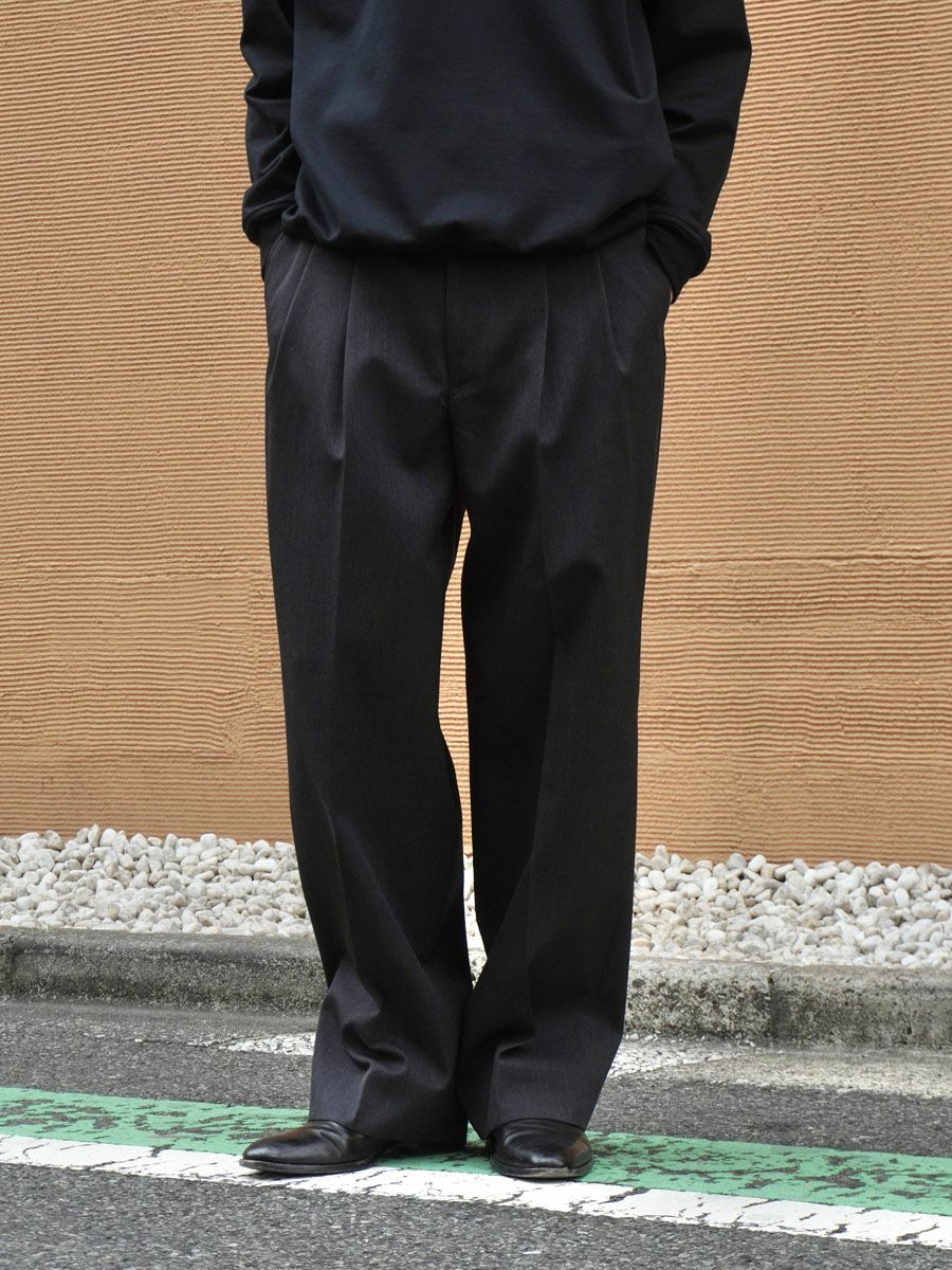 MENS】THE SLACKS BELTED 2 TUCK[BLACK] | 1LDK (ワンエルディーケー
