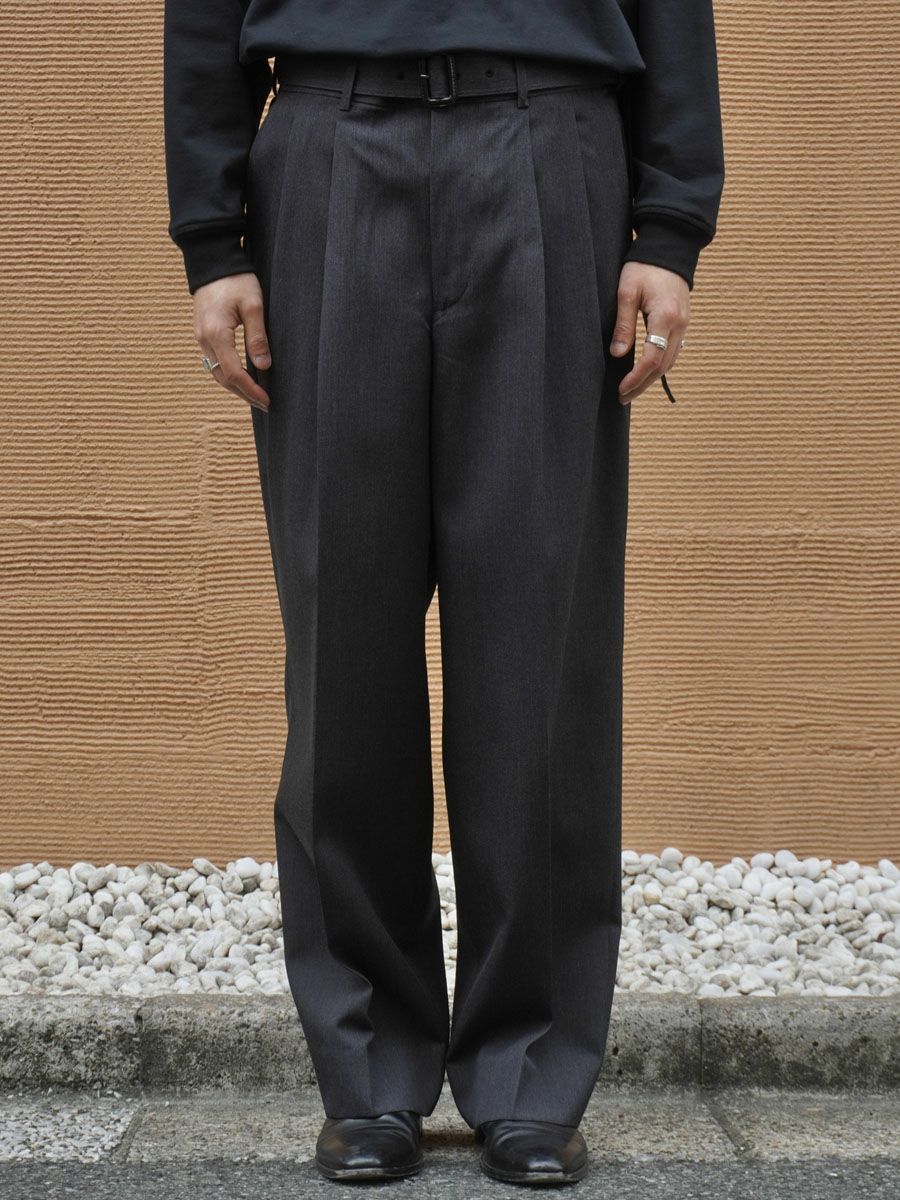 MENS】THE SLACKS BELTED 2 TUCK[TOP GRAY] | 1LDK (ワンエルディー