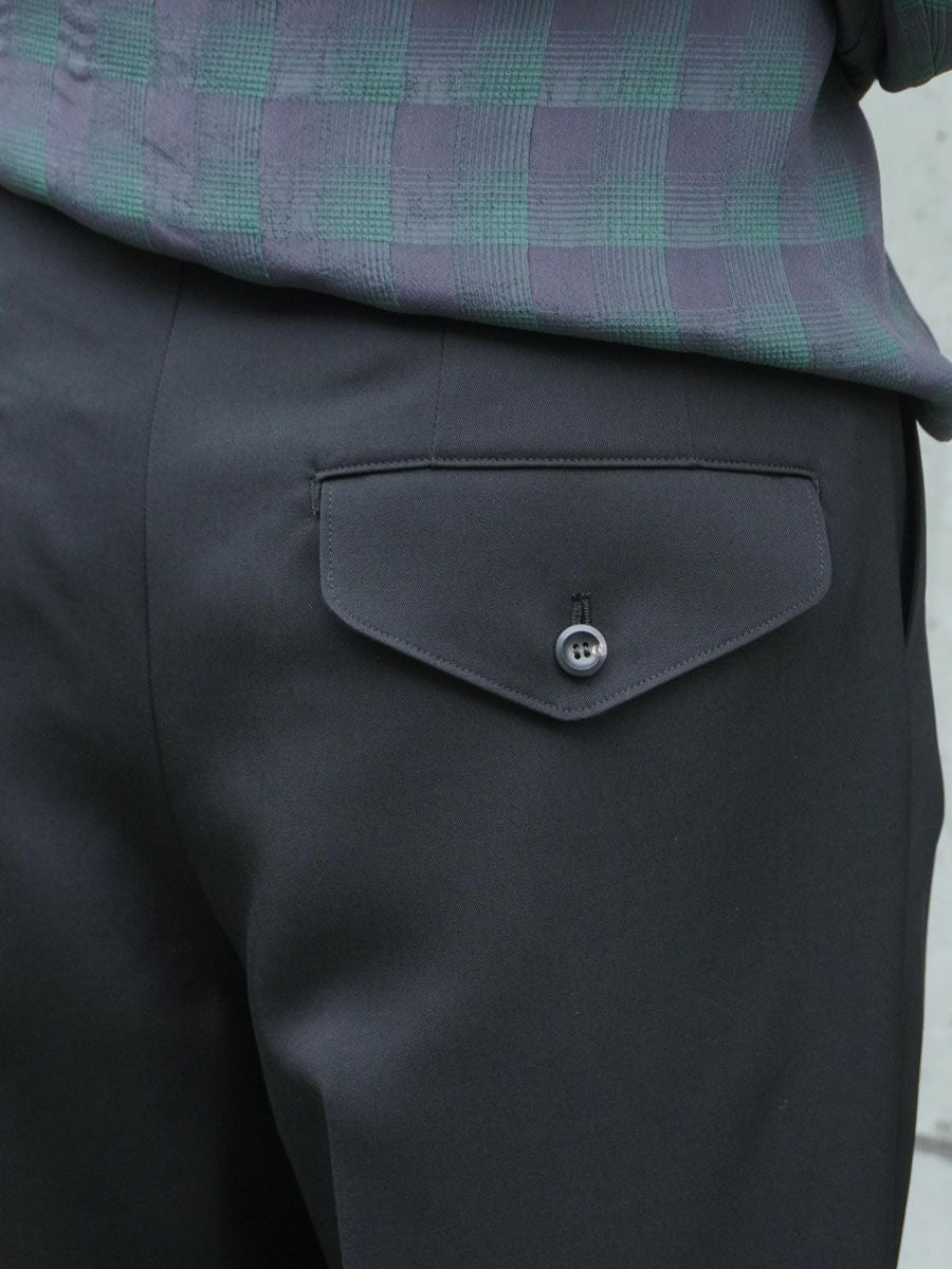 MENS】THE SLACKS BELTED 2 TUCK[BLACK] | 1LDK (ワンエルディーケー