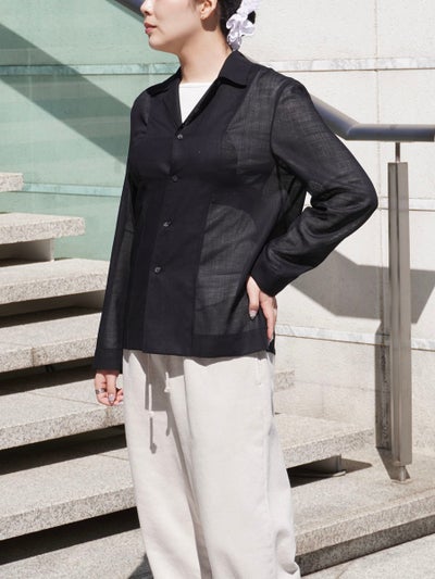 WOOL SHEER SHIRT JACKET[BLACK] | 1LDK (ワンエルディーケー) 公式サイト