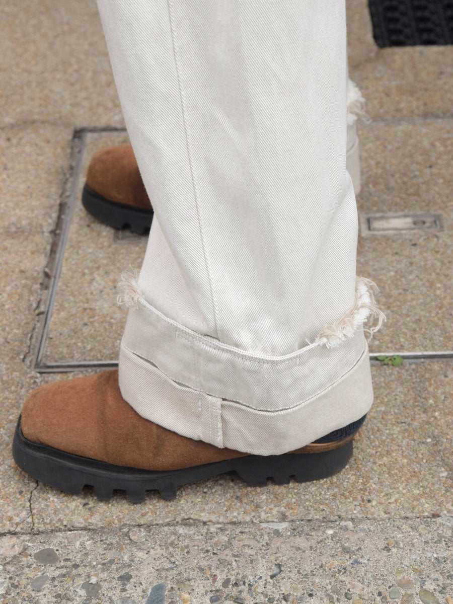 AOURE FUNCTION DENIM (WHITE) Sサイズ DEAN BLUE (Oversized denim trousers)[0ff-white] | 1LDK (ワンエル