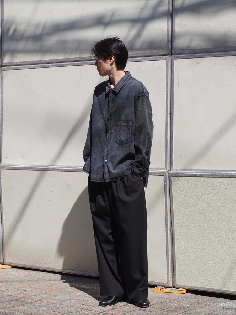 BRUSHSTROKE AGING SHIRT[BLACK] | 1LDK (ワンエルディーケー) 公式サイト