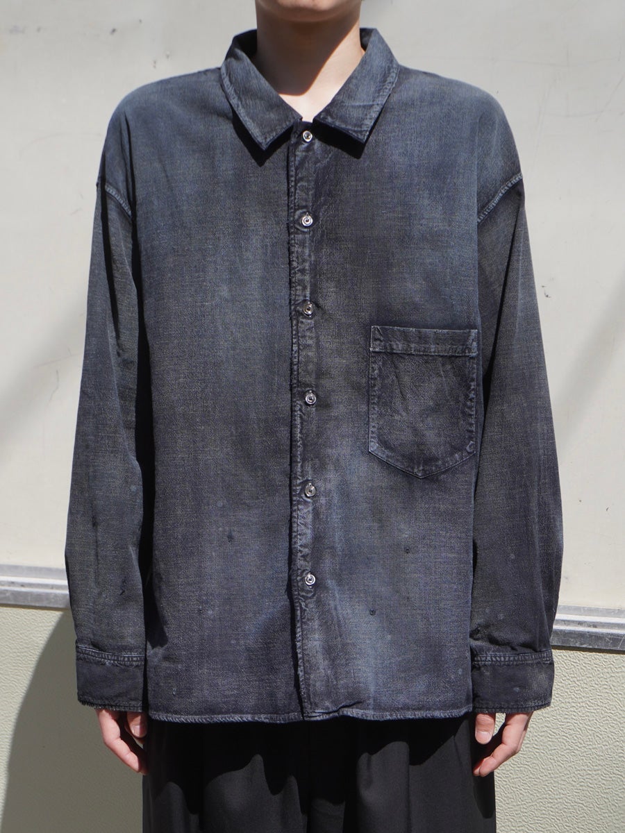 BRUSHSTROKE AGING SHIRT[BLACK] | 1LDK (ワンエルディーケー) 公式サイト