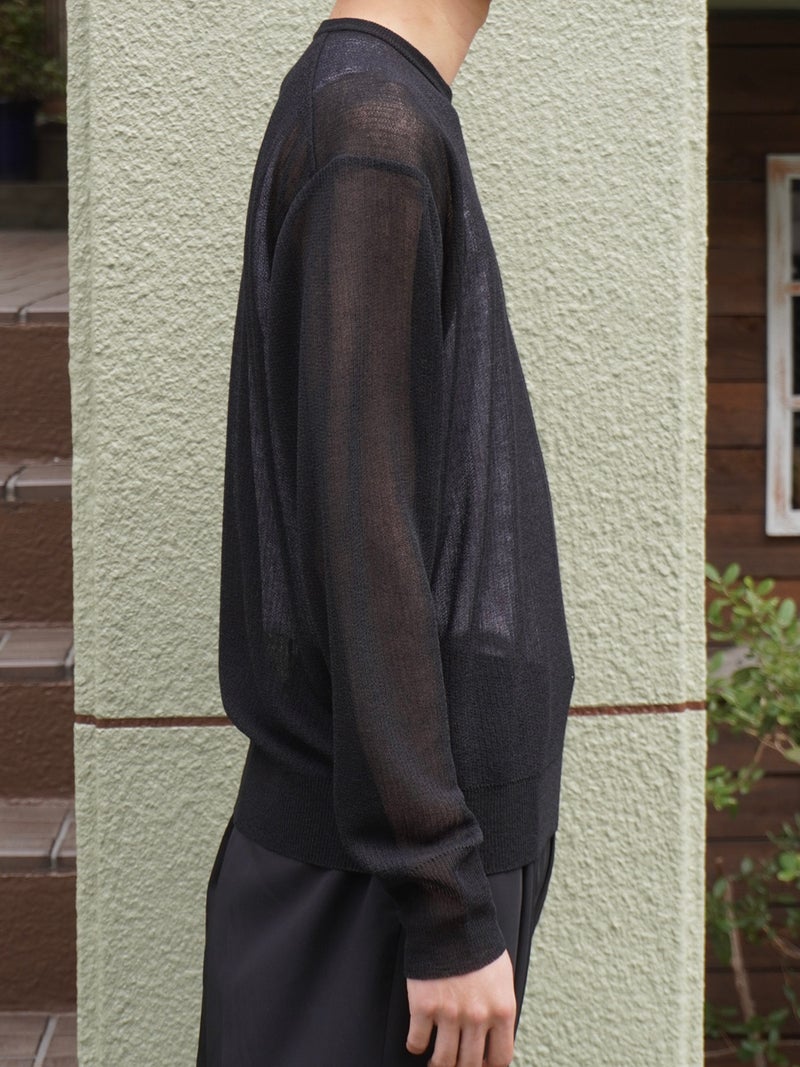PE/RAMIE KNIT CREW NECK LS[BLACK] | 1LDK (ワンエルディーケー) 公式 