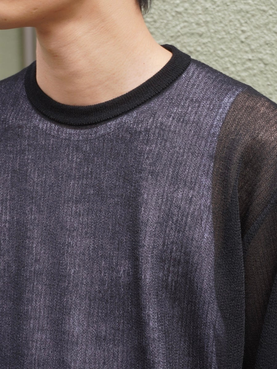PE/RAMIE KNIT CREW NECK LS[BLACK] | 1LDK (ワンエルディーケー) 公式