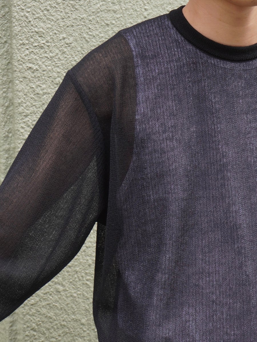 PE/RAMIE KNIT CREW NECK LS[BLACK] | 1LDK (ワンエルディーケー) 公式