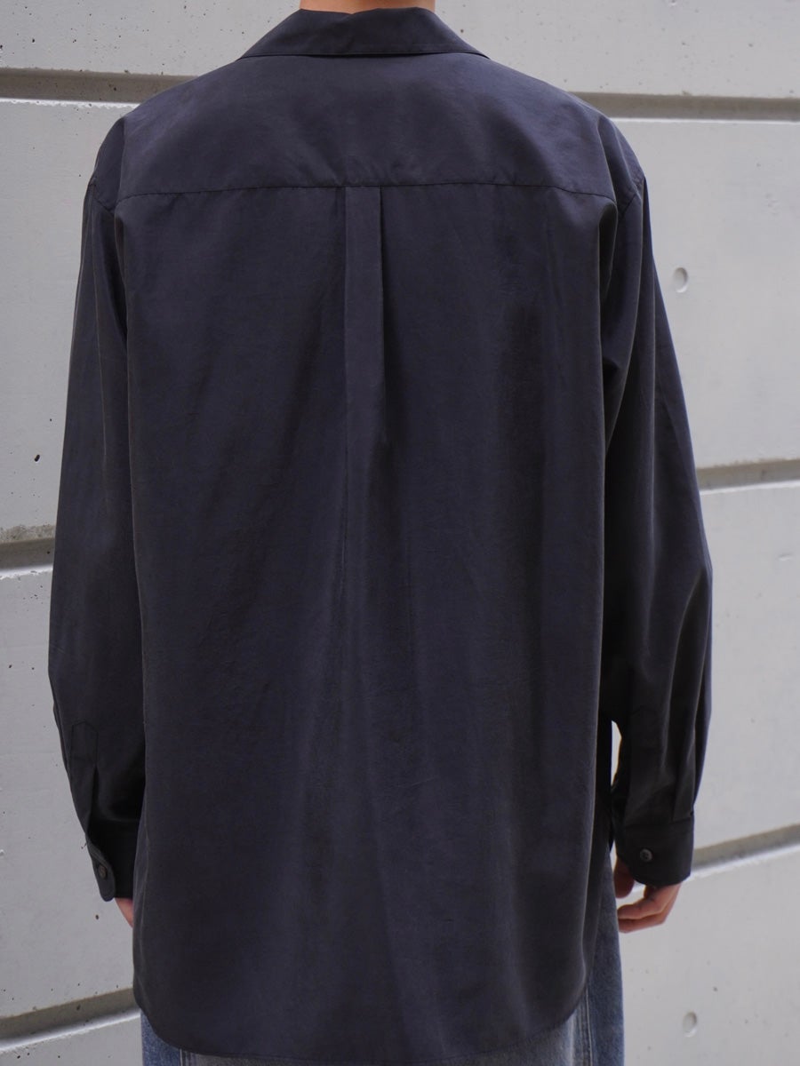 SILK NYLON SKIPPER SHIRT[BLACK] | 1LDK (ワンエルディーケー) 公式サイト