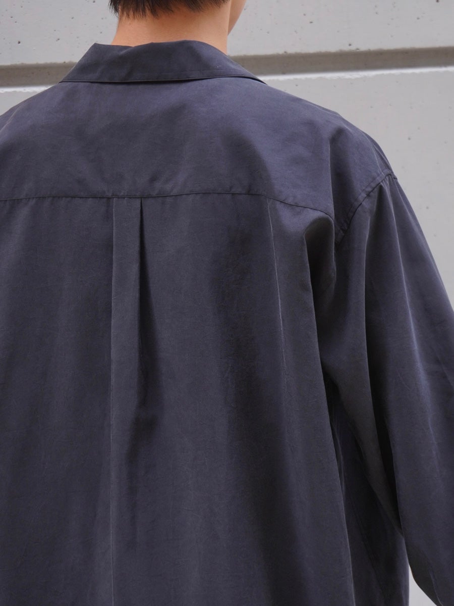 SILK NYLON SKIPPER SHIRT[BLACK] | 1LDK (ワンエルディーケー) 公式サイト