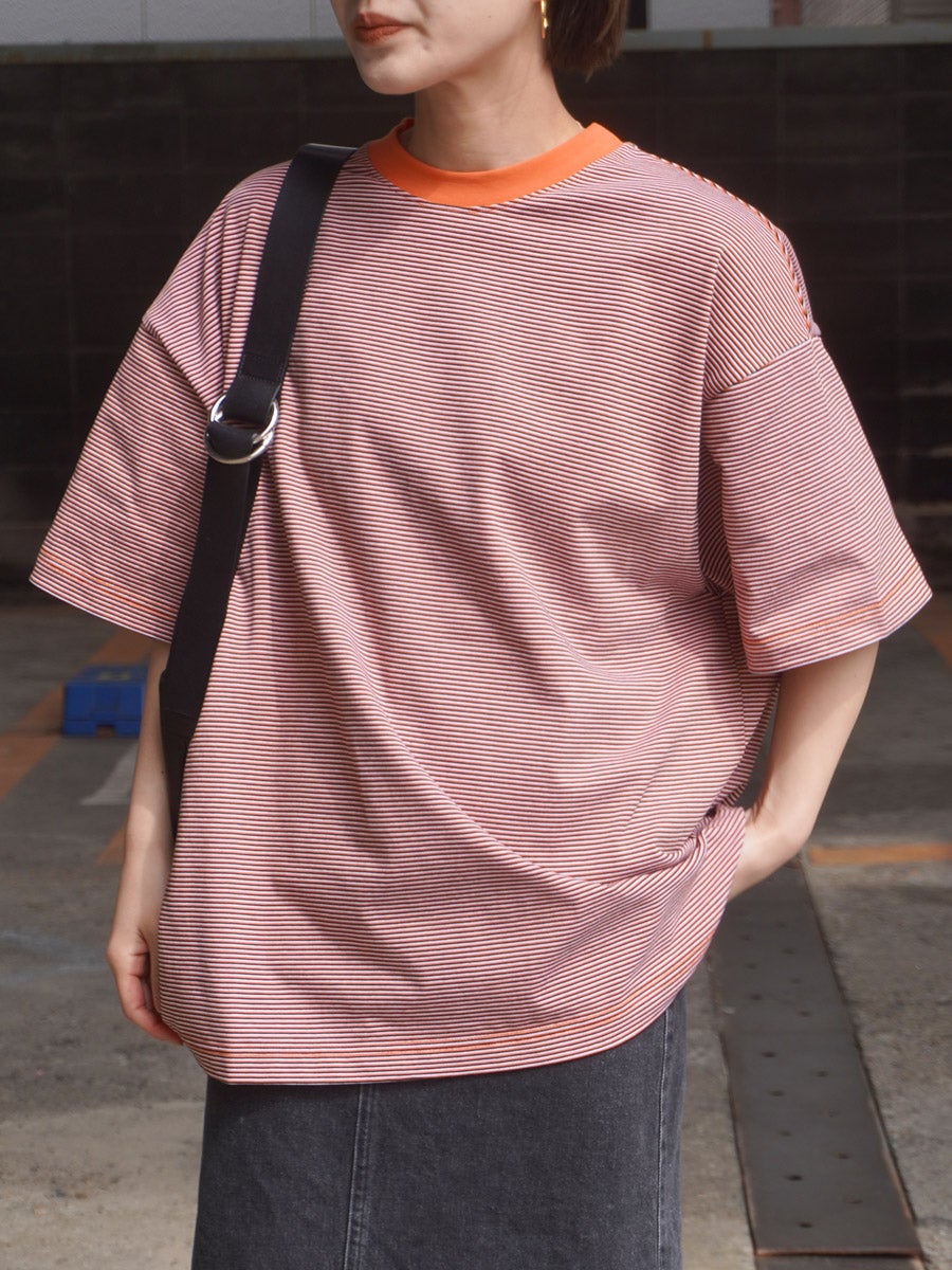 MERCERIZATION BORDER WIDE S/S TEE[ORANGE] | 1LDK (ワンエルディー