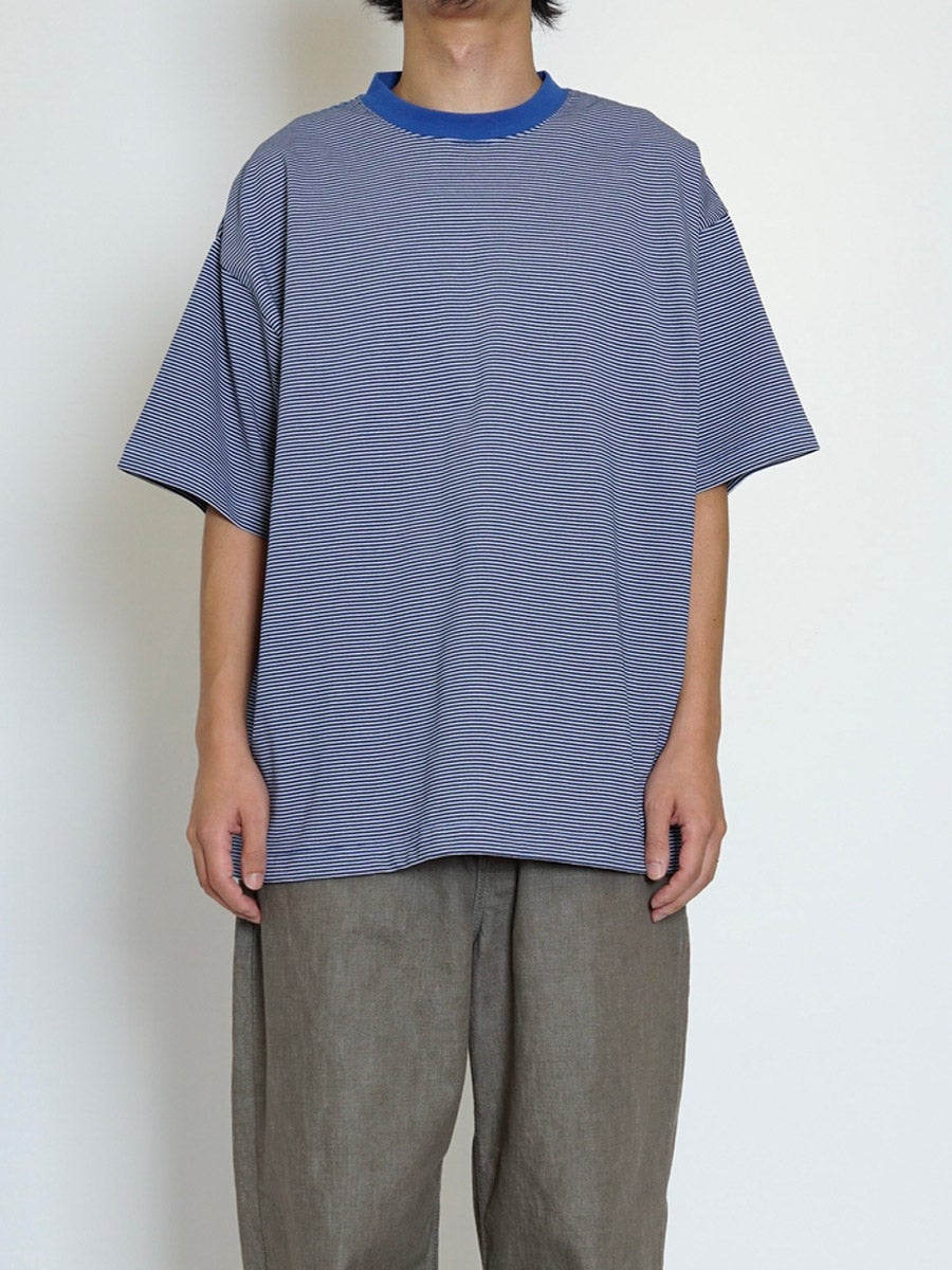MERCERIZATION BORDER WIDE S/S TEE[BLUE] | 1LDK (ワンエルディーケー