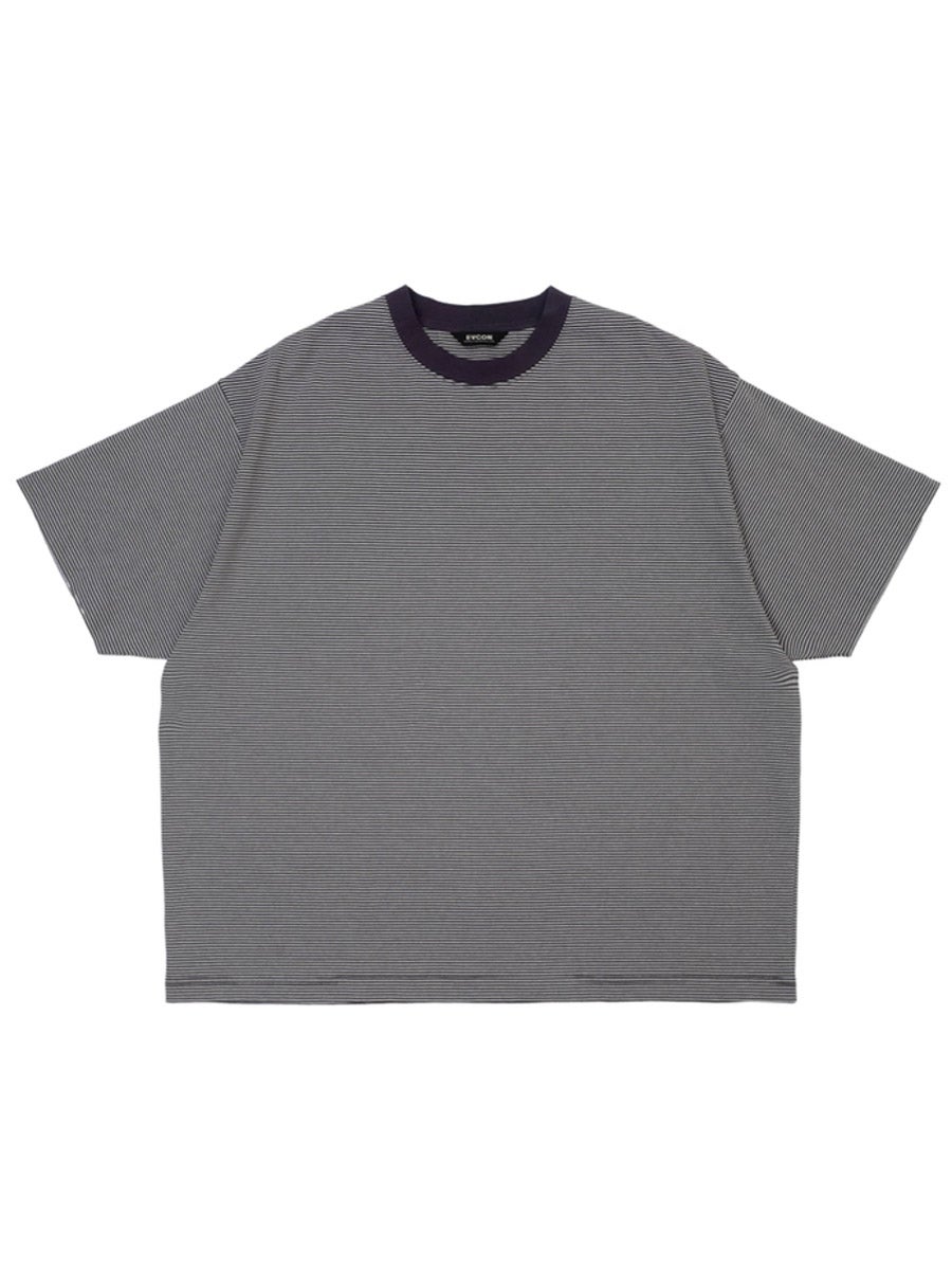 MERCERIZATION BORDER WIDE S/S TEE[CHARCOAL] | 1LDK (ワンエルディー