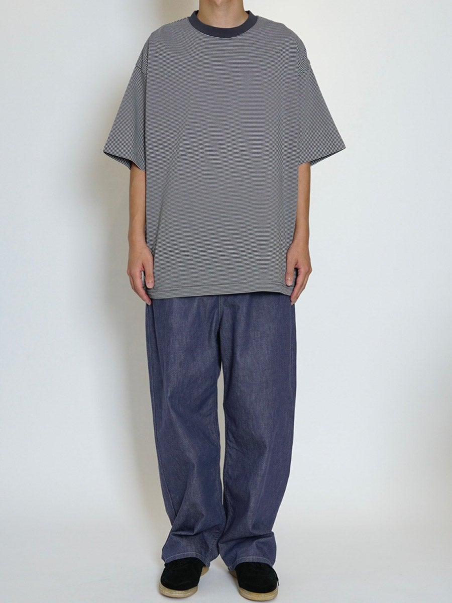 MERCERIZATION BORDER WIDE S/S TEE[CHARCOAL] | 1LDK (ワンエルディー