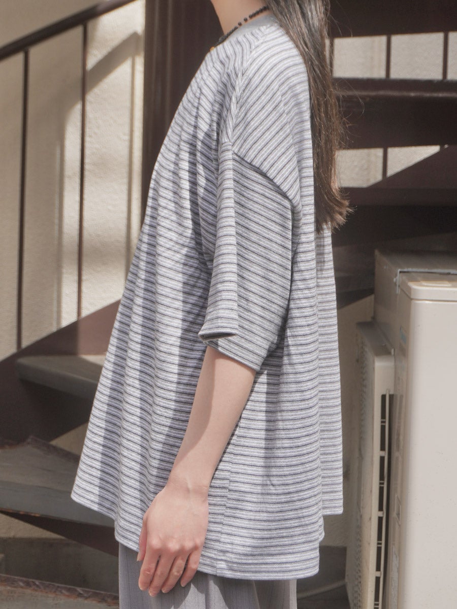 BORDER WIDE S/S TEE[GRAY] | 1LDK (ワンエルディーケー) 公式サイト
