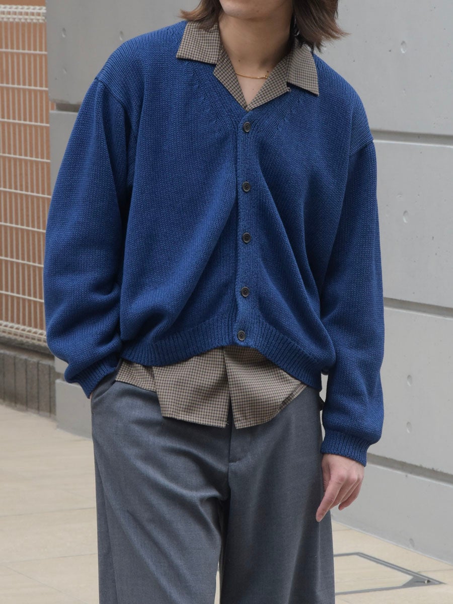トップス KAPTAIN SUNSHINE Cotton Washi Cardigan Cotton Washi Hand Frame Cardigan[INDIGO BLUE] | 1LDK (ワンエル