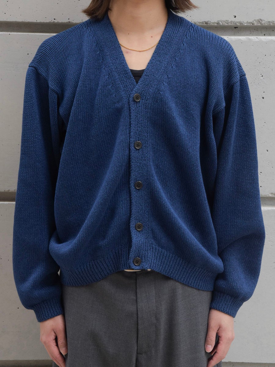Cotton Washi Hand Frame Cardigan[INDIGO BLUE] | 1LDK (ワンエル