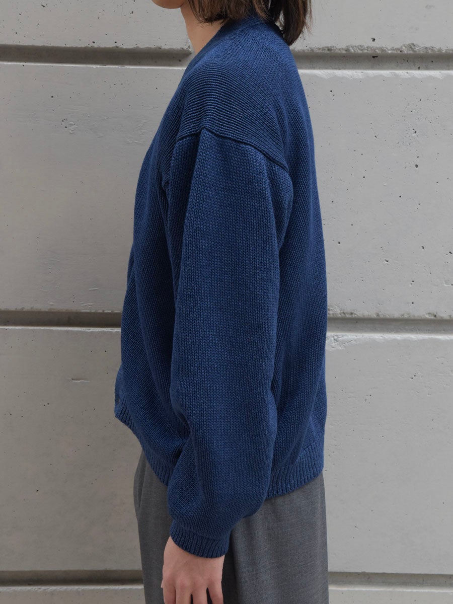 Cotton Washi Hand Frame Cardigan[INDIGO BLUE] | 1LDK (ワンエル