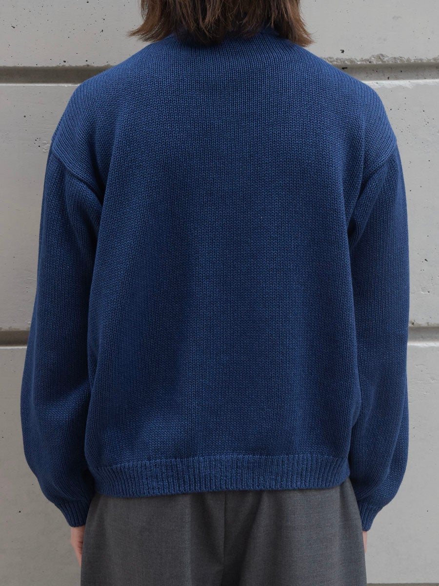 Cotton Washi Hand Frame Cardigan[INDIGO BLUE] | 1LDK (ワンエル