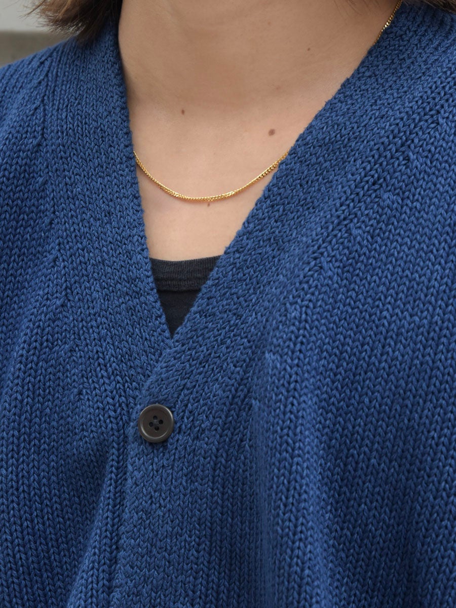 Cotton Washi Hand Frame Cardigan[INDIGO BLUE] | 1LDK (ワンエル