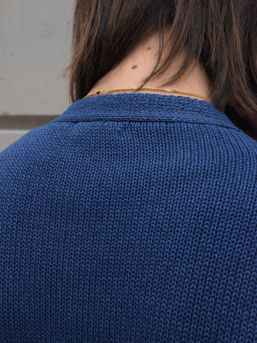 Cotton Washi Hand Frame Cardigan[INDIGO BLUE] | 1LDK (ワンエル