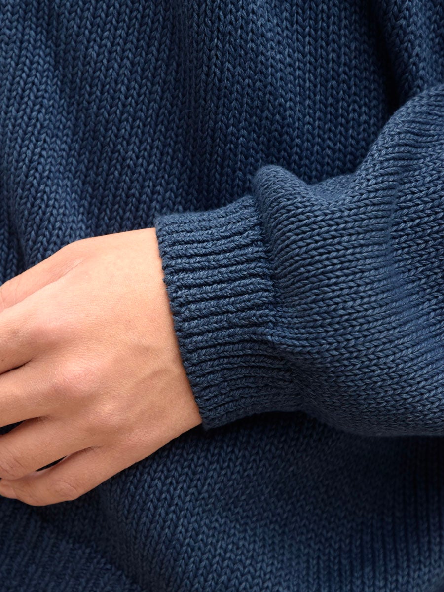 Cotton Washi Hand Frame Cardigan[INDIGO BLUE] | 1LDK (ワンエル