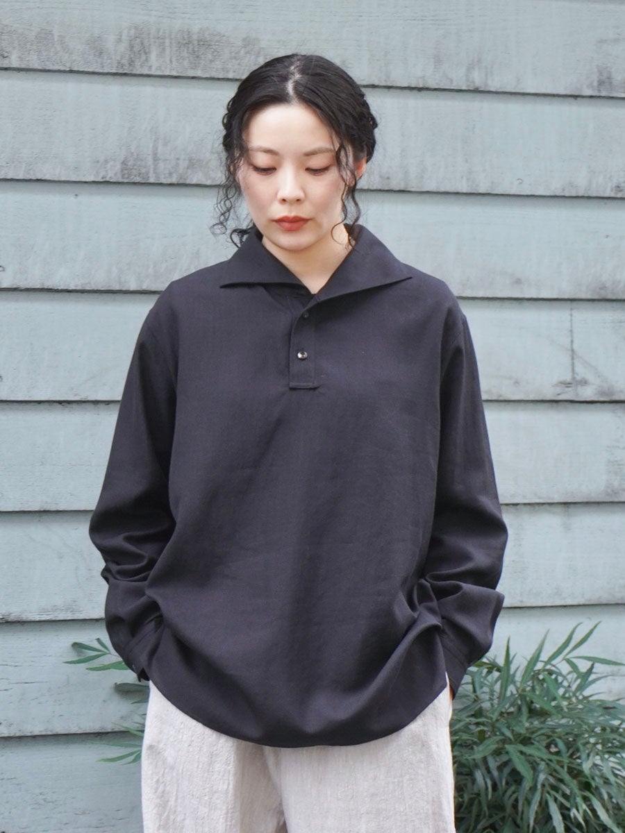 WOMENS】RERACS ITALIAN COLLAR PULLOVER SHIRT[BLACK] | 1LDK (ワン