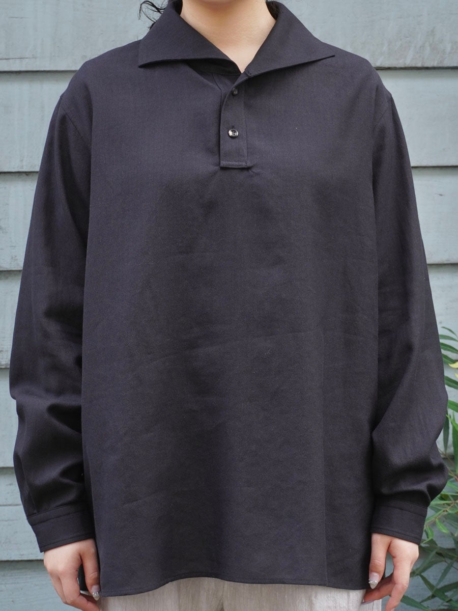WOMENS】RERACS ITALIAN COLLAR PULLOVER SHIRT[BLACK] | 1LDK (ワン