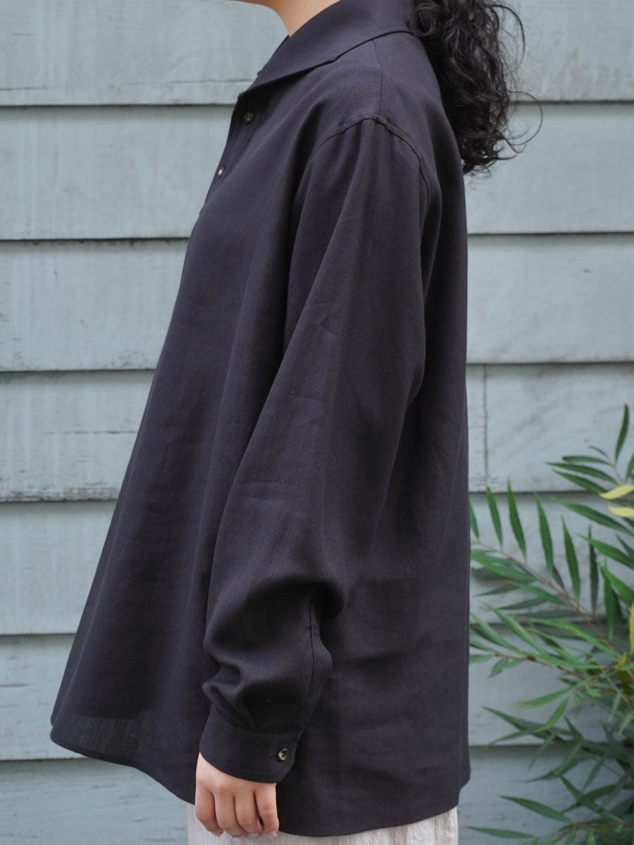 WOMENS】RERACS ITALIAN COLLAR PULLOVER SHIRT[BLACK] | 1LDK (ワン
