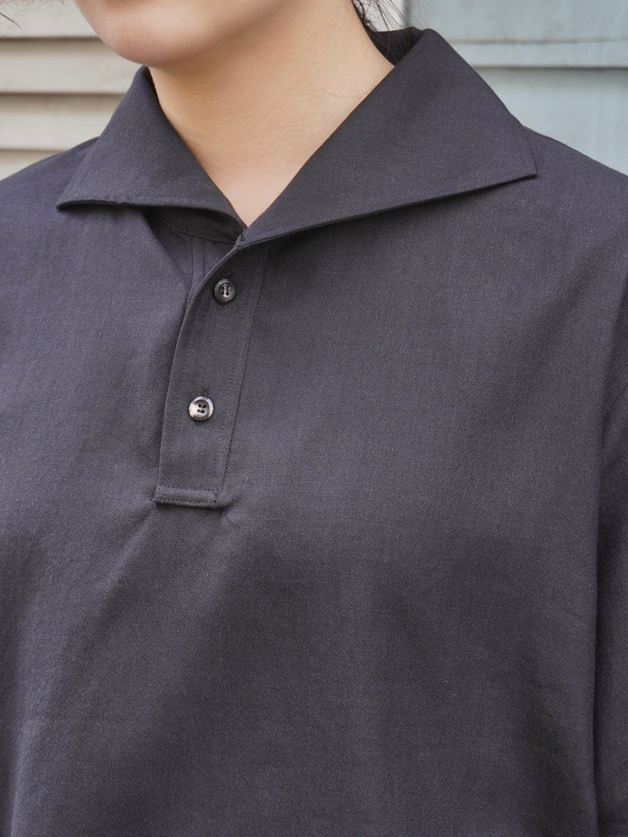 WOMENS】RERACS ITALIAN COLLAR PULLOVER SHIRT[BLACK] | 1LDK (ワン