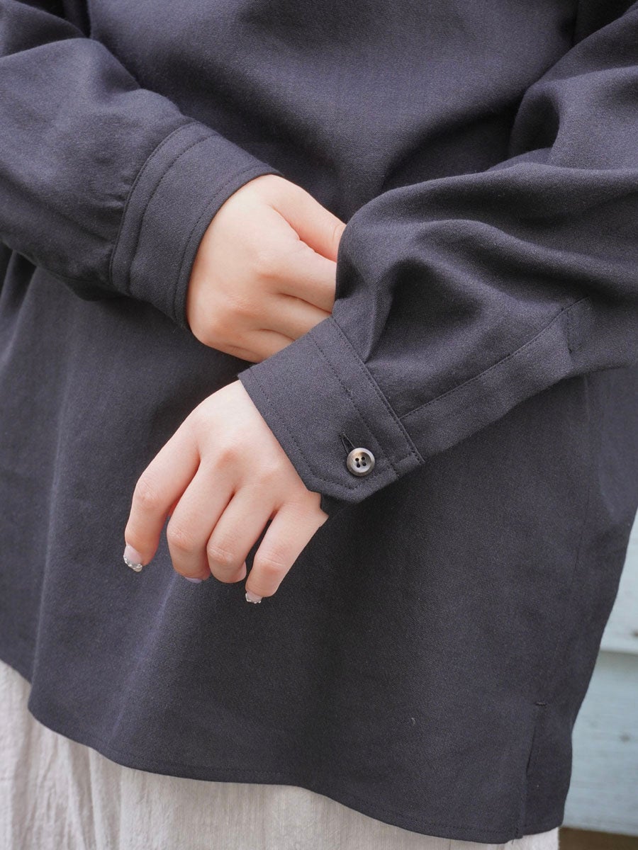 kayoさん専用★リラクス　RERACS トップス襟付き WOMENS】RERACS ITALIAN COLLAR PULLOVER SHIRT[BLACK] | 1LDK (ワン