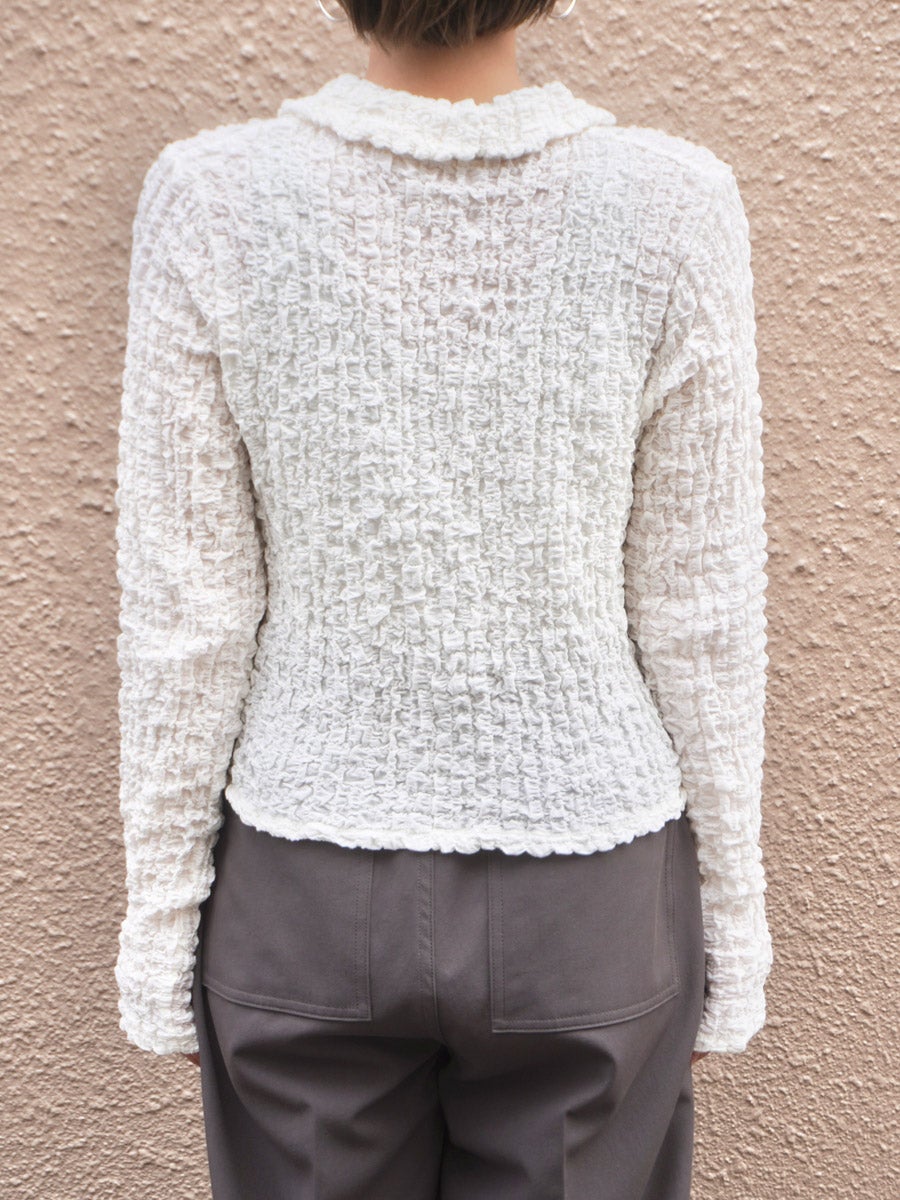 Shrink Lace Cropped Shirt[IVORY] | 1LDK (ワンエルディーケー) 公式