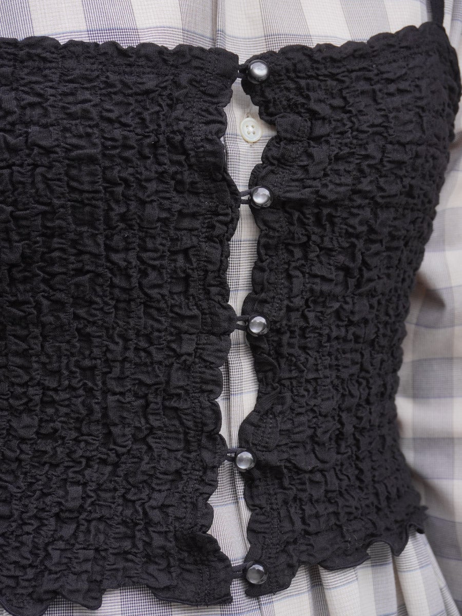 Shrink Lace Frill Camisole[BLACK] | 1LDK (ワンエルディーケー) 公式