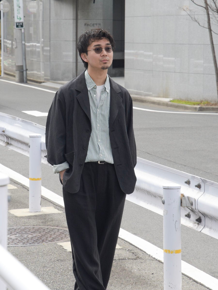 WOOL LINEN WORK JACKET[CHARCOAL] | 1LDK (ワンエルディーケー) 公式