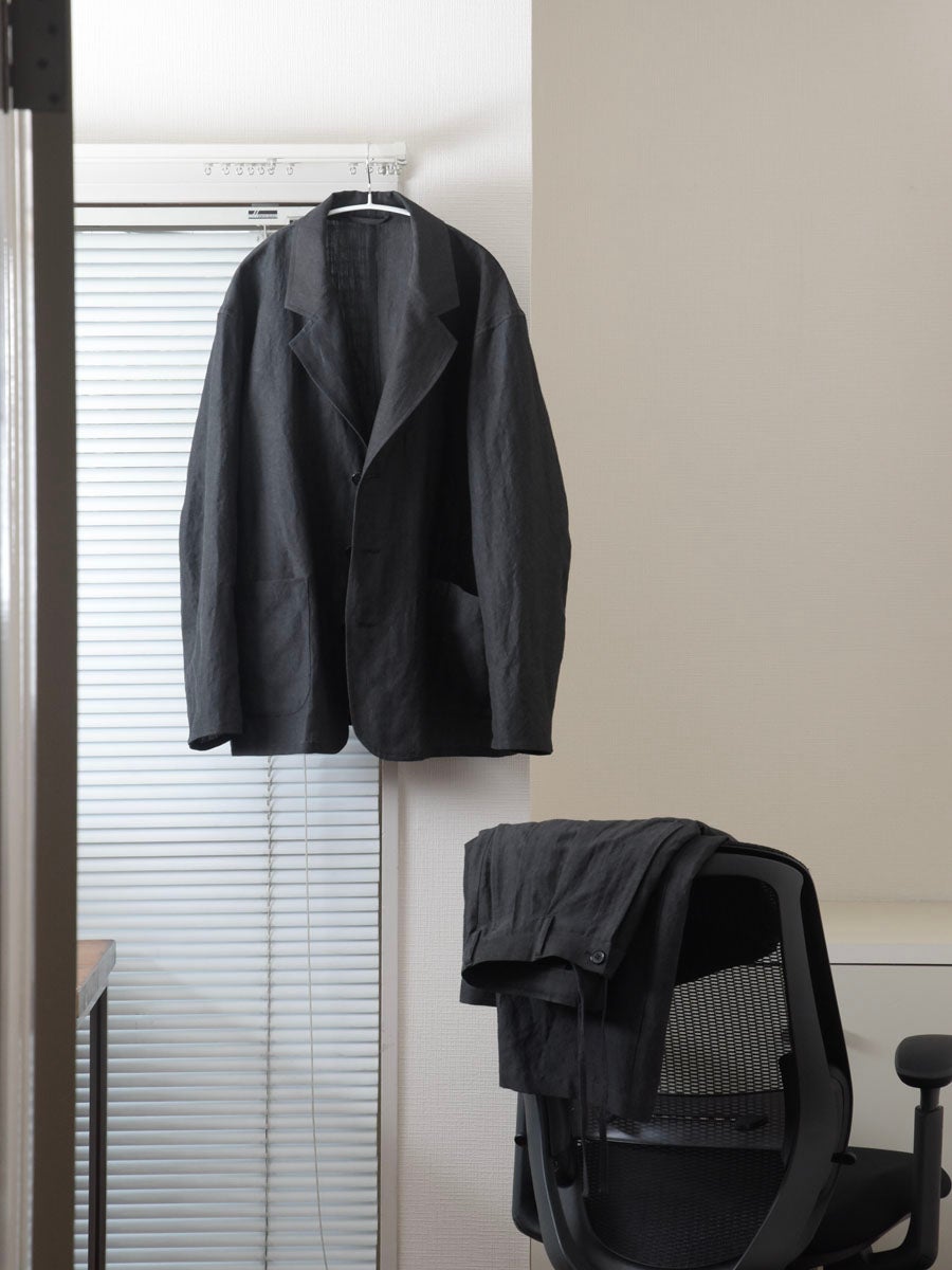 WOOL LINEN WORK JACKET[CHARCOAL] | 1LDK (ワンエルディーケー) 公式