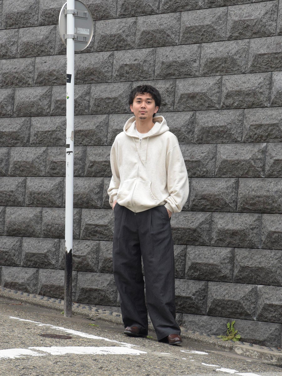 WOOL LINEN EASY TROUSERS[CHARCOAL] | 1LDK (ワンエルディーケー