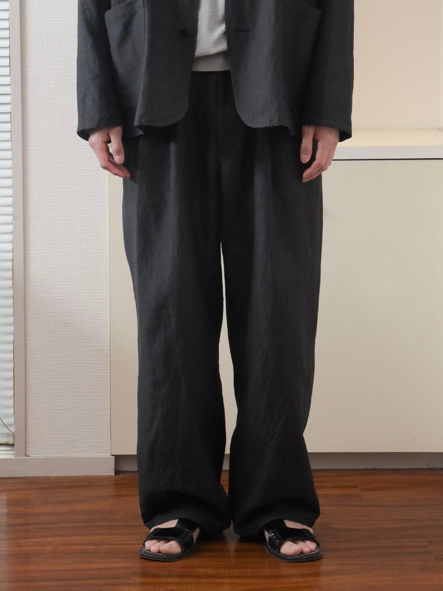 パンツ 1LDK annex WOOL EASY TROUSERS WOOL LINEN EASY TROUSERS[CHARCOAL] | 1LDK (ワンエルディーケー