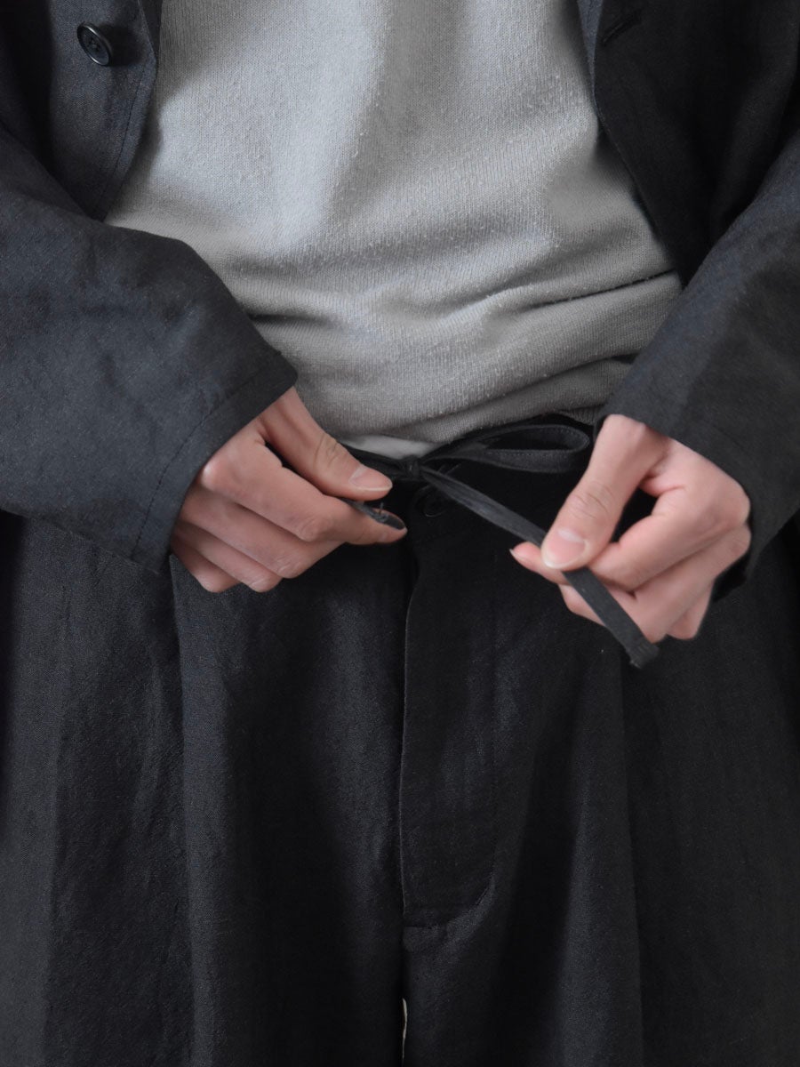 WOOL LINEN EASY TROUSERS[CHARCOAL] | 1LDK (ワンエルディーケー