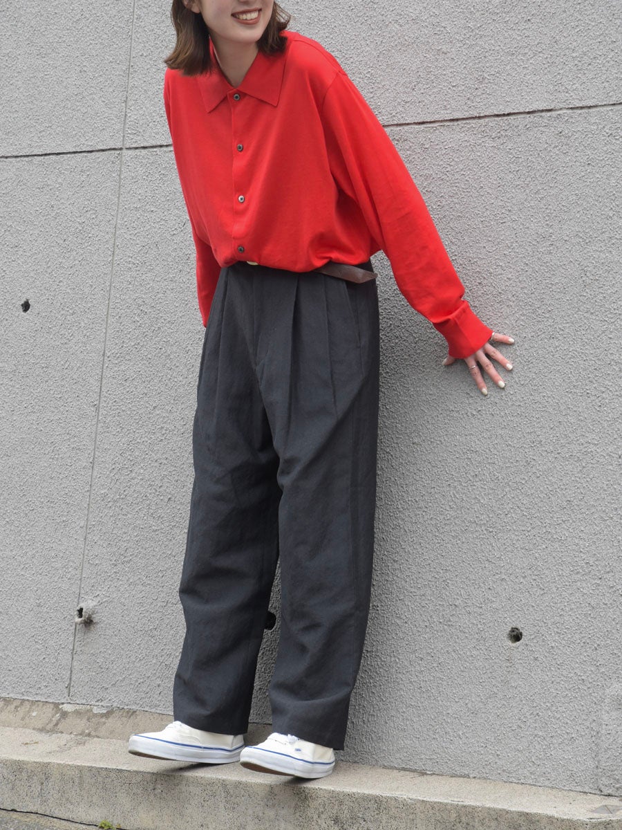 パンツ 1LDK annex WOOL EASY TROUSERS WOOL LINEN EASY TROUSERS[CHARCOAL] | 1LDK (ワンエルディーケー