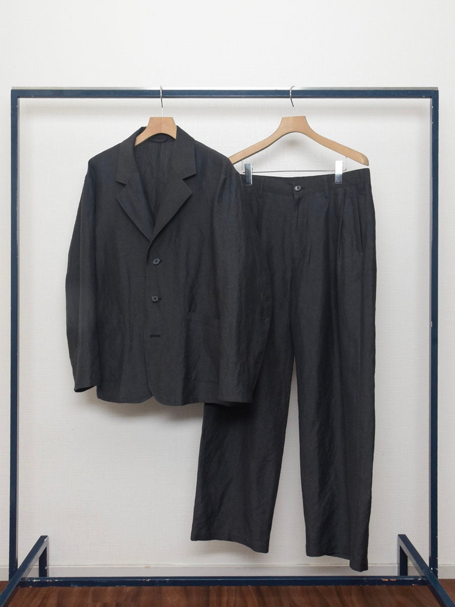 WOOL LINEN EASY TROUSERS[CHARCOAL] | 1LDK (ワンエルディーケー