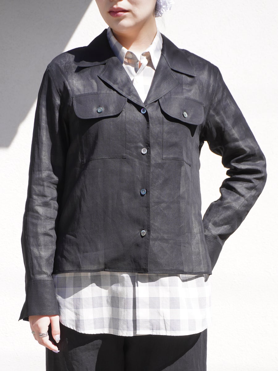 Sheer Double Pocket Shirt[Black] | 1LDK (ワンエルディーケー) 公式