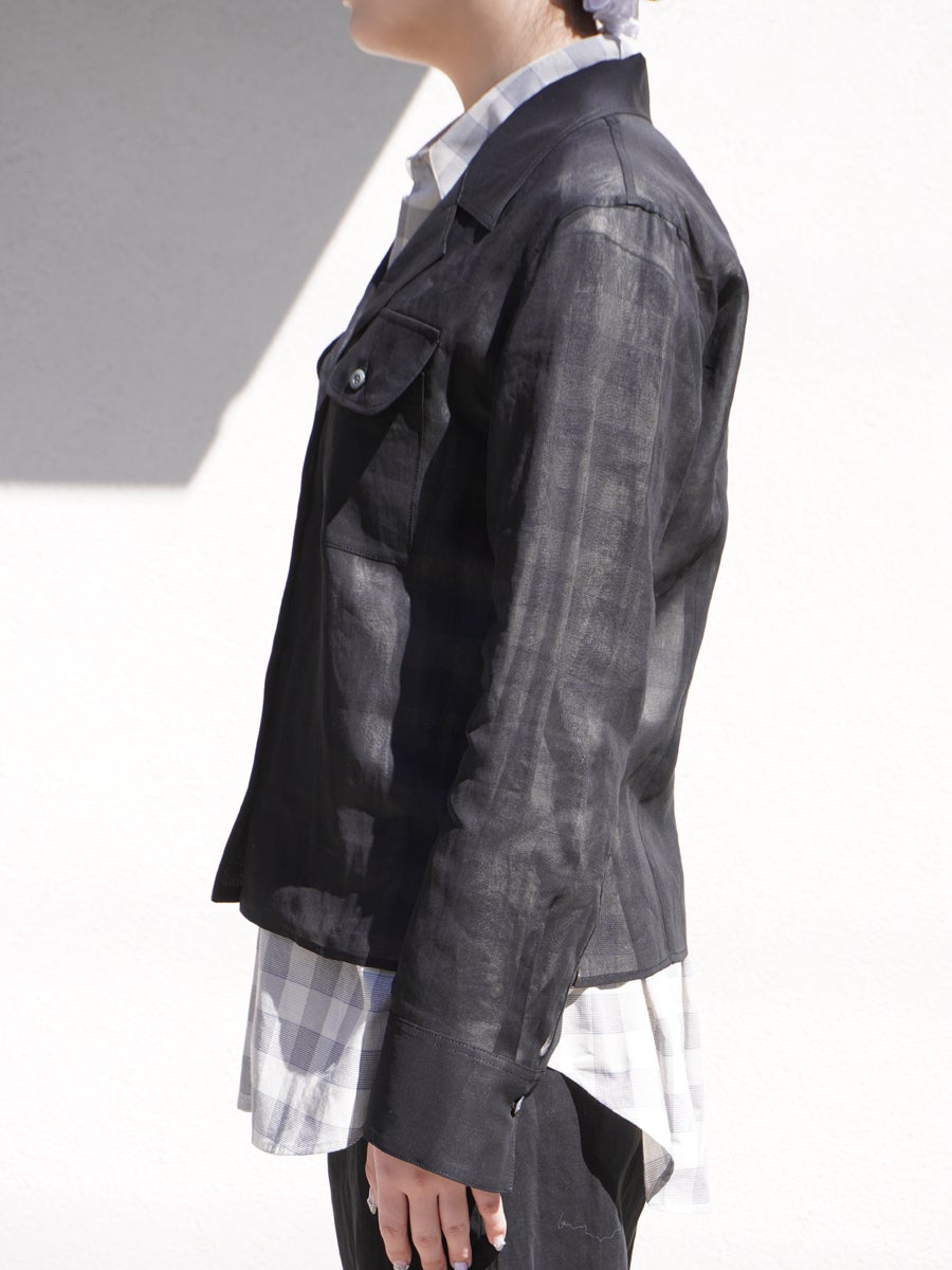 Sheer Double Pocket Shirt[Black] | 1LDK (ワンエルディーケー) 公式