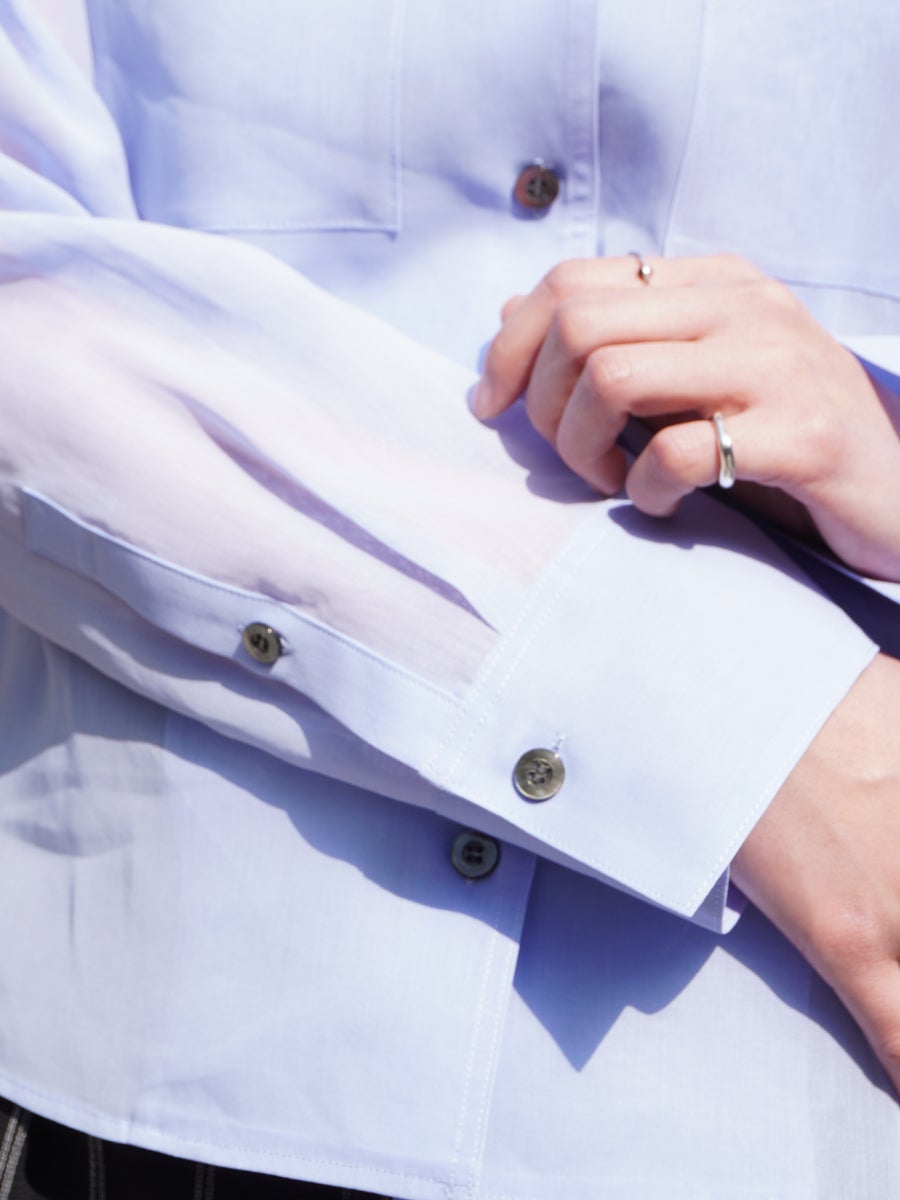 Sheer Double Pocket Shirt[Sax] | 1LDK (ワンエルディーケー) 公式サイト